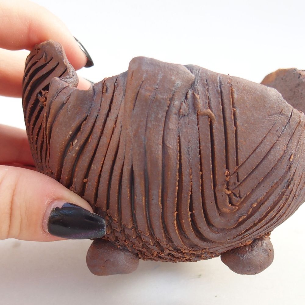 Keramická mušľa 10 x 9,5 x 7 cm , farba hnedá