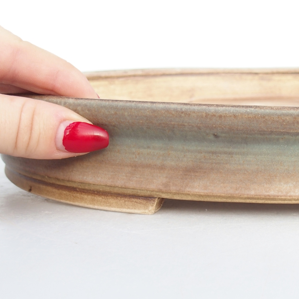 Keramická miska na bonsaje 31 x 27 x 4,5 cm, zelená