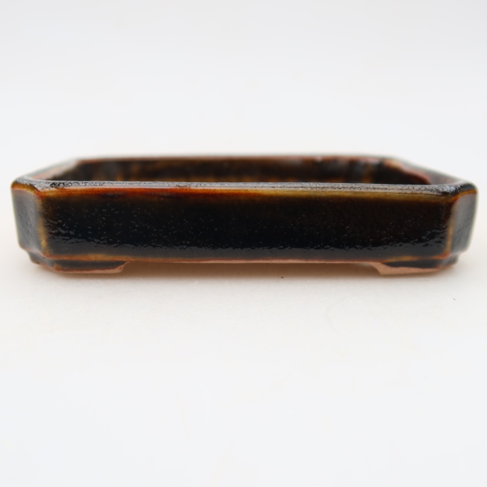 Keramická miska na bonsaje 10 x 8 x 2 cm, farba hnedá