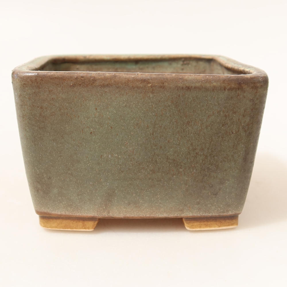 Keramická miska na bonsai 10,5 x 10,5 x 7 cm, farba zelená