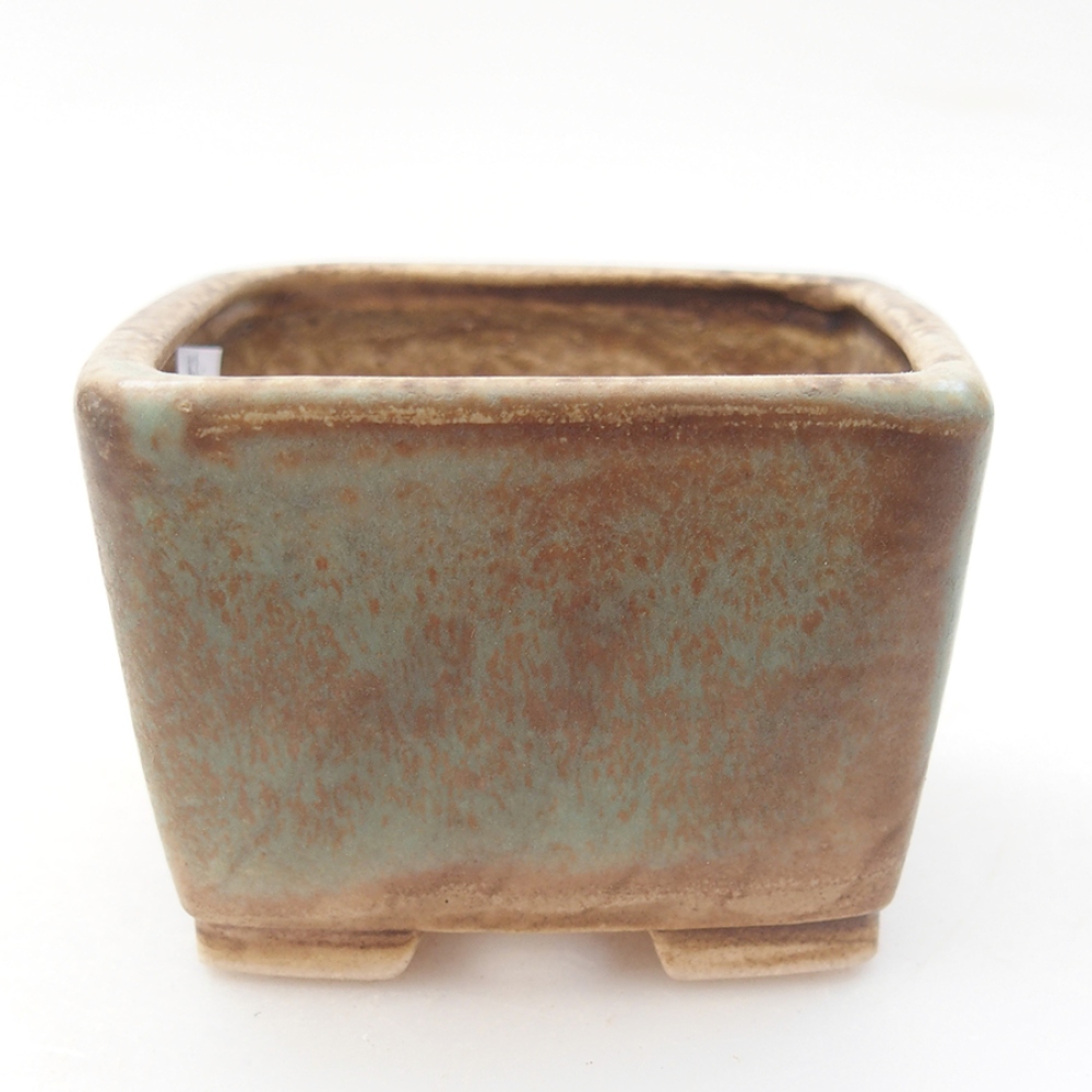 Keramická bonsai miska 6 x 6 x 4,5 cm, farba zelená