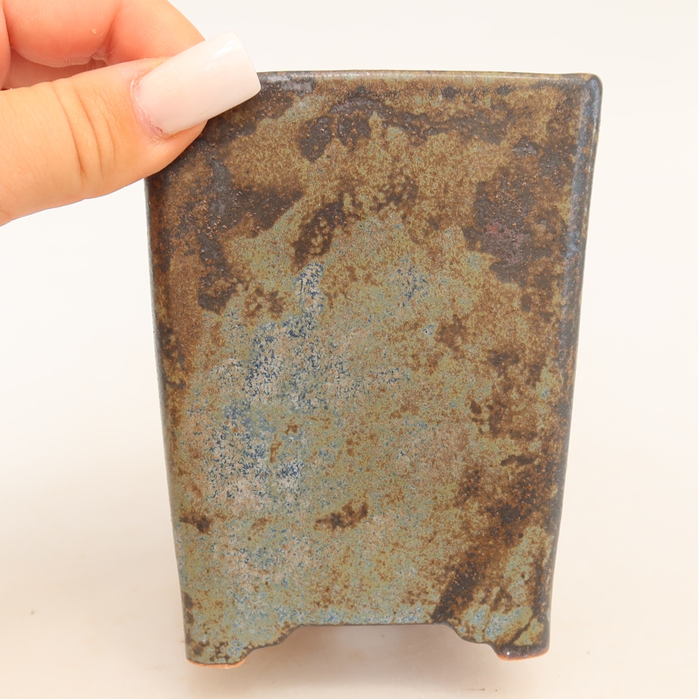 Keramická miska na bonsaje 9 x 9 x 11,5 cm, farba hnedá