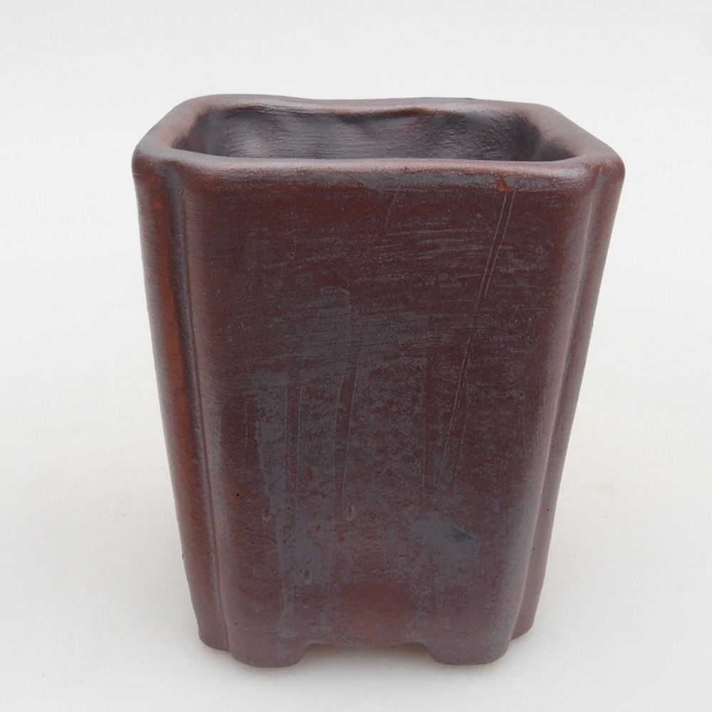 Keramická bonsai miska 7 x 7 x 8 cm, farba kovová