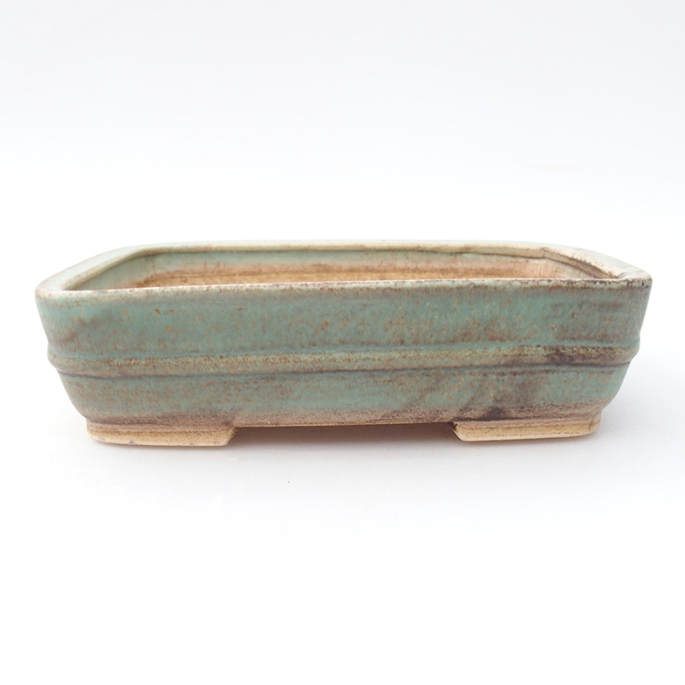 Keramická bonsai miska 17,5 x 14 x 4,5 cm, farba zelená