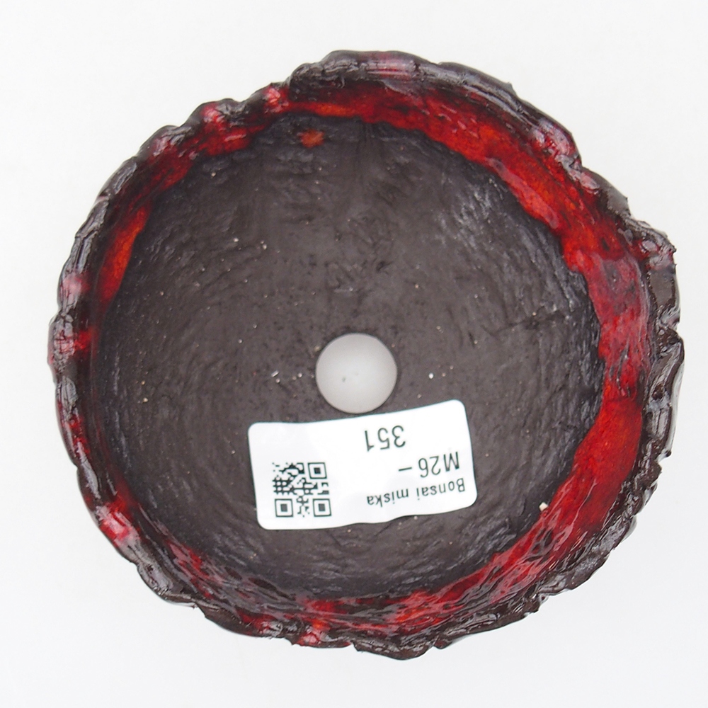 Keramická mušľa 9,5 x 9 x 6 cm , farba červená