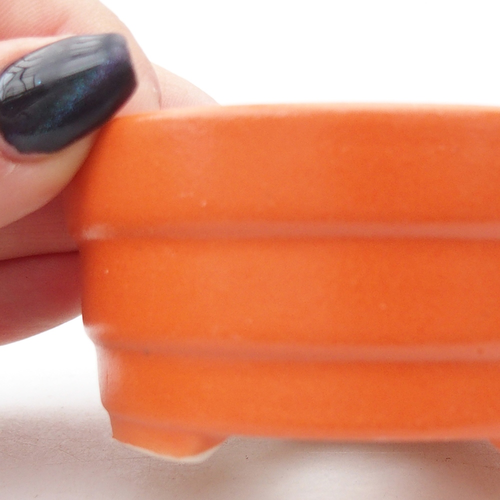 Mini bonsajová miska 7,5 x 7,5 x 3,5 cm, oranžová