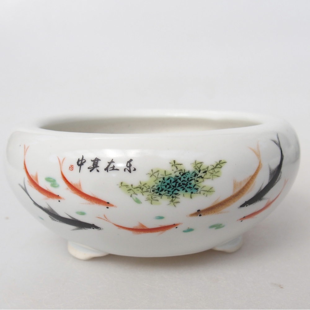 Keramická miska na bonsaje 10 x 10 x 5 cm, farba biela