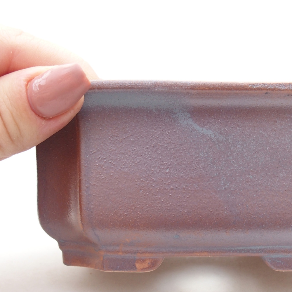 Keramická miska na bonsaje 12 x 9 x 5 cm, farba kovu