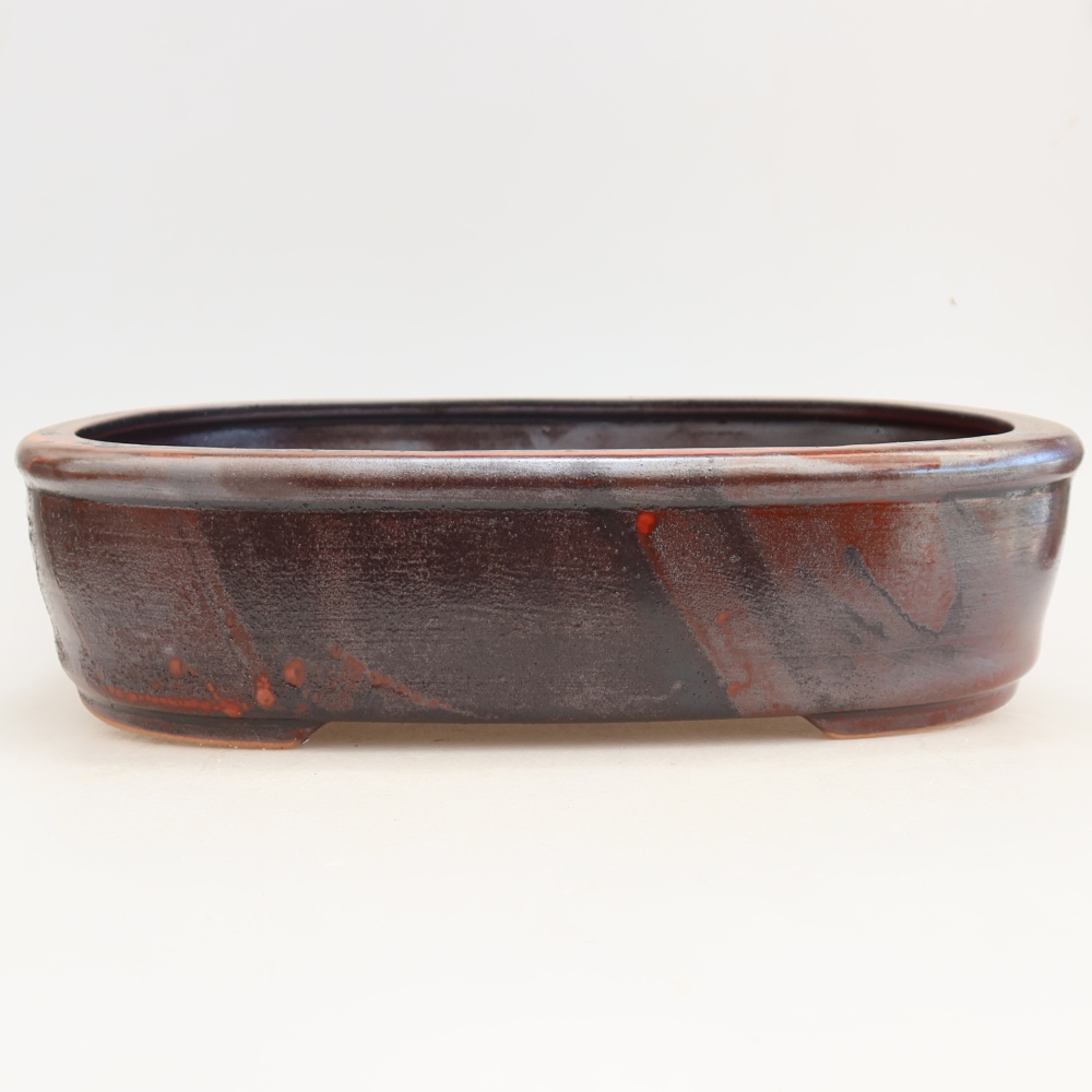 Keramická miska na bonsaje 31,5 x 24 x 8 cm, farba: kovovočervená