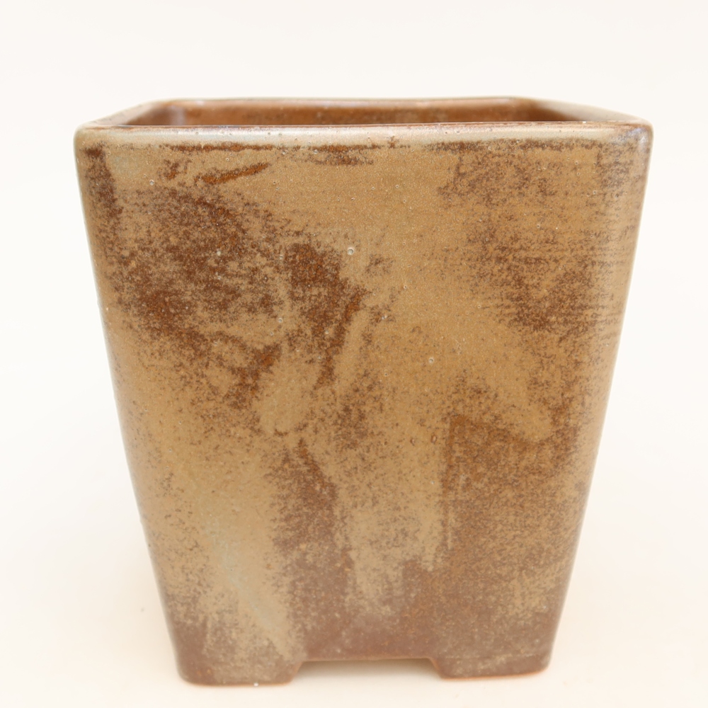 Keramická miska na bonsaje 14 x 14 x 15 cm, hnedá