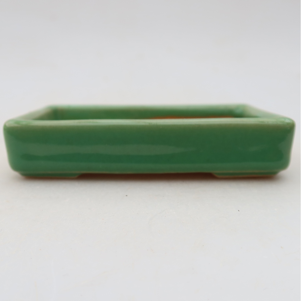 Keramická miska na bonsaje 10 x 7 x 2 cm, farba zelená