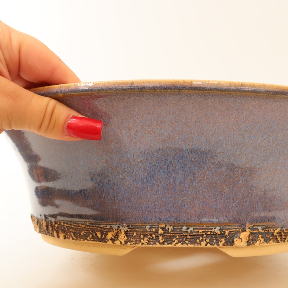Keramická miska na bonsaje 29,5 x 29,5 x 9,5 cm, farba modrá