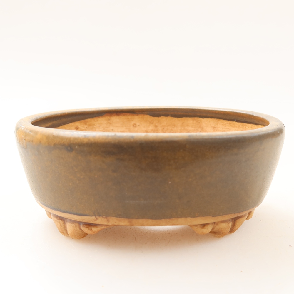 Keramická miska na bonsaje 9,5 x 8 x 4 cm, farba hnedá