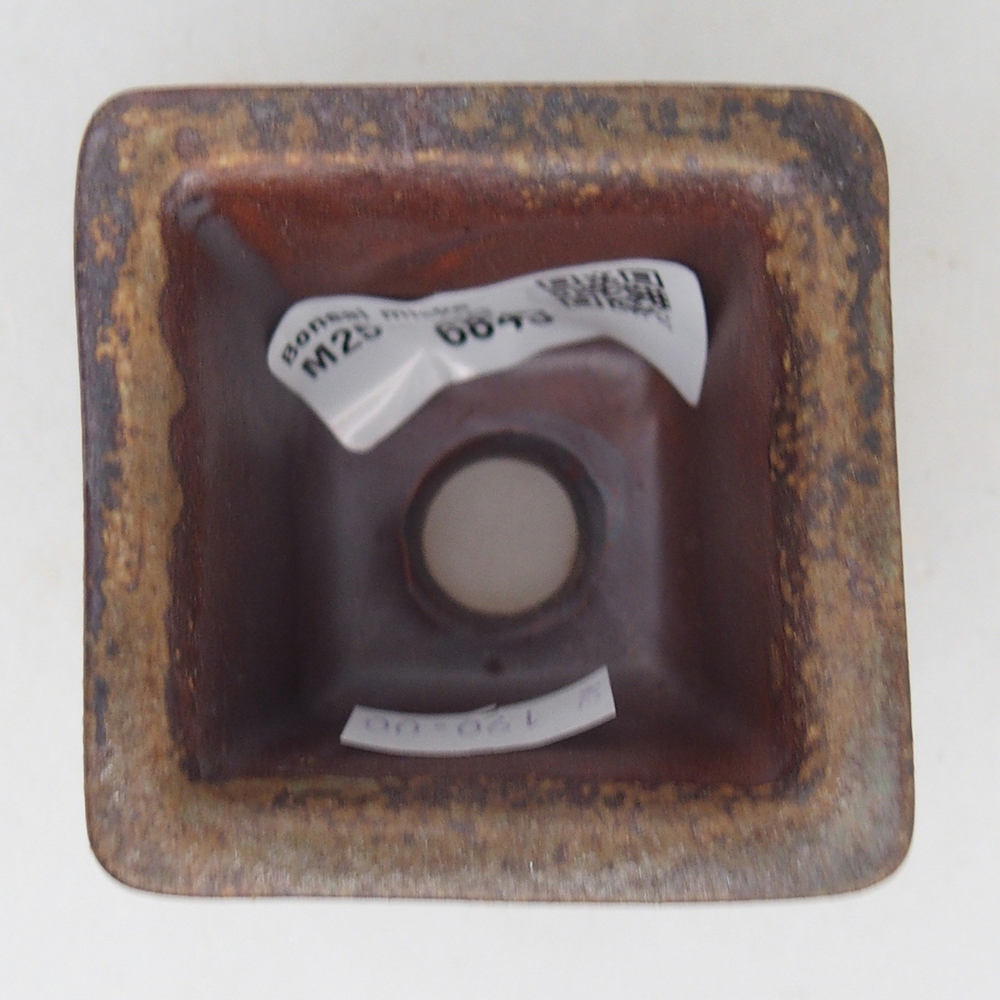 Keramická miska na bonsaje 5,5 x 5,5 x 5,5 cm, hnedá