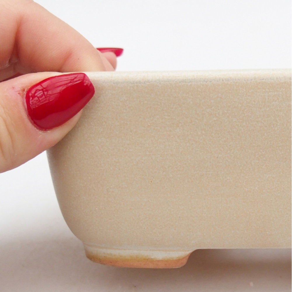 Keramická miska na bonsaje 12,5 x 10 x 5 cm, farba béžová