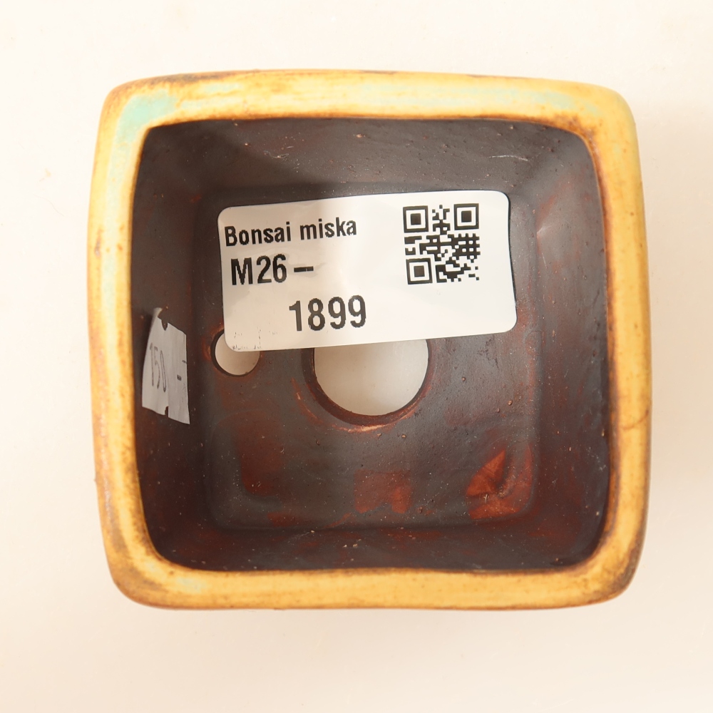 Keramická miska na bonsaje 6 x 6 x 4,5 cm, zelená