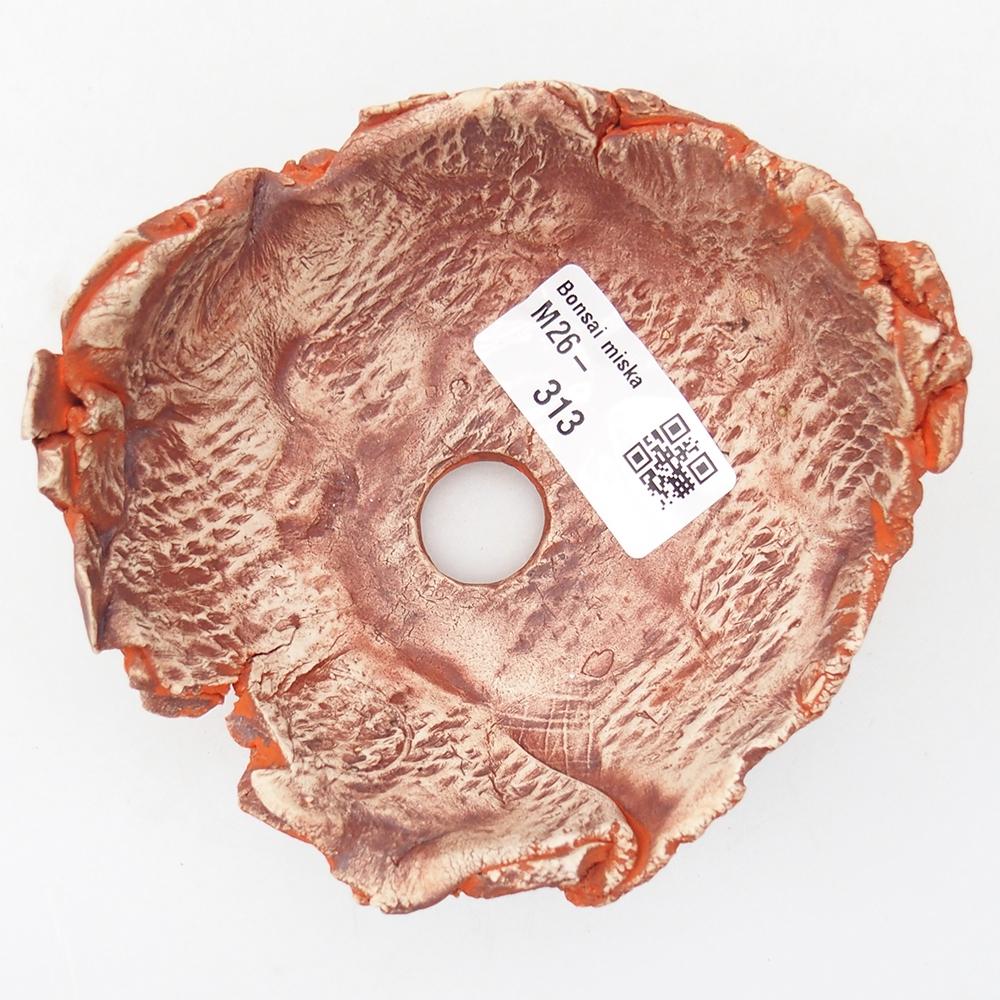 Keramická mušľa 11 x 11 x 6 cm , farba oranžová