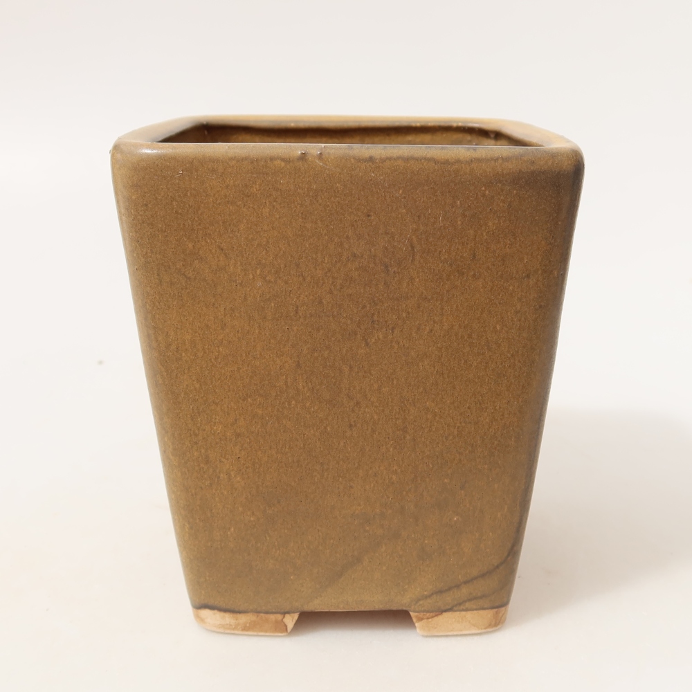 Keramická miska na bonsai 10,5 x 10,5 x 12 cm, farba hnedá
