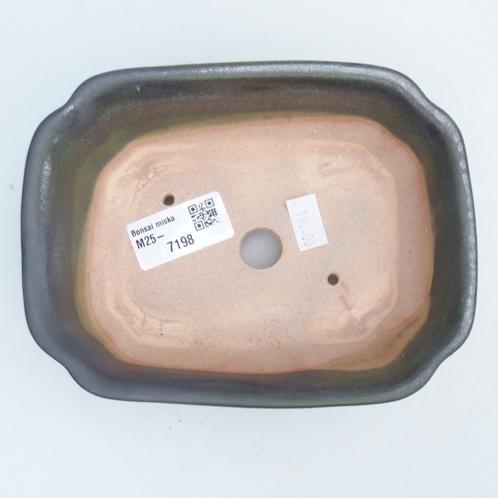 Keramická bonsajová miska 16 x 12 x 5 cm, zelená