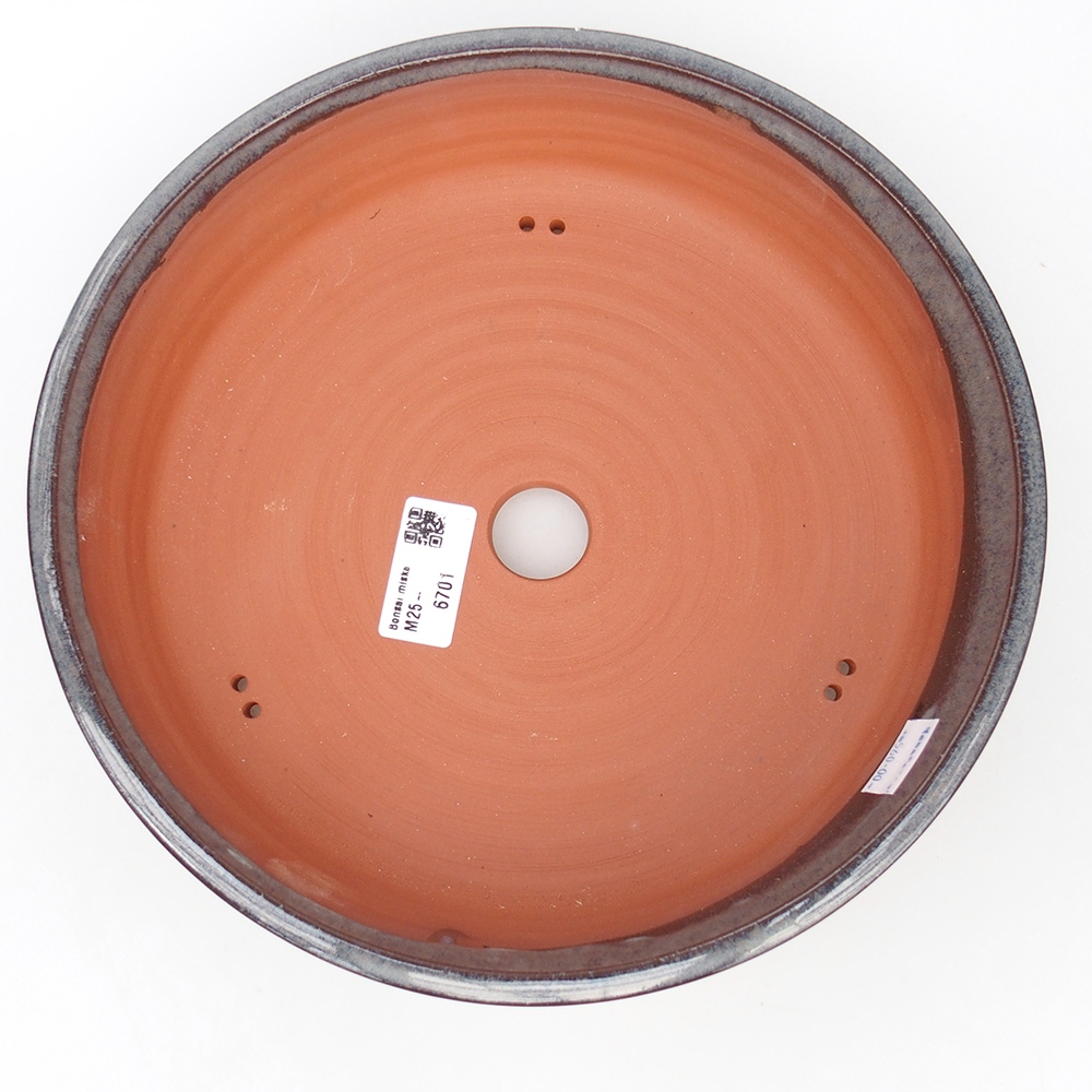 Keramická miska na bonsaje 25,5 x 25,5 x 5,5 cm, sivá