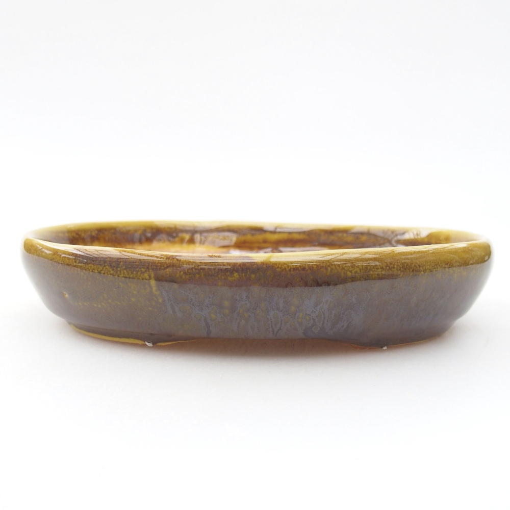 Keramická bonsai miska 13 x 10 x 2,5 cm, farba Žltá