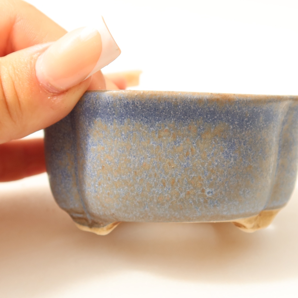 Keramická miska na bonsaje 8 x 7,5 x 3,5 cm, farba modrá