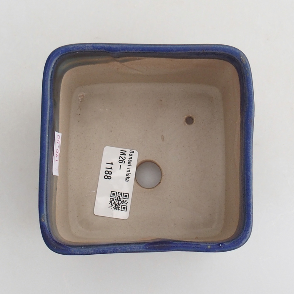 Keramická miska na bonsaje 10 x 10 x 8 cm, farba modrá