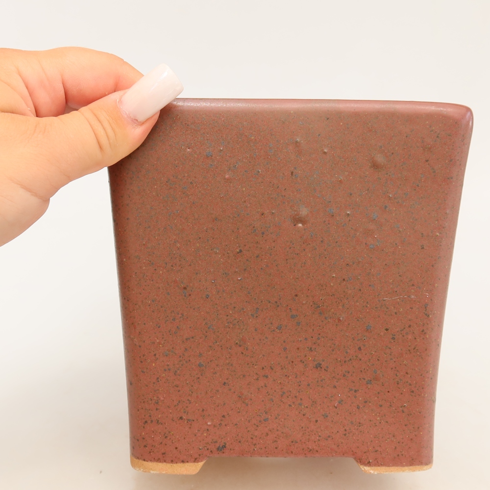 Keramická miska na bonsaje 13 x 13 x 14 cm, farba ružová