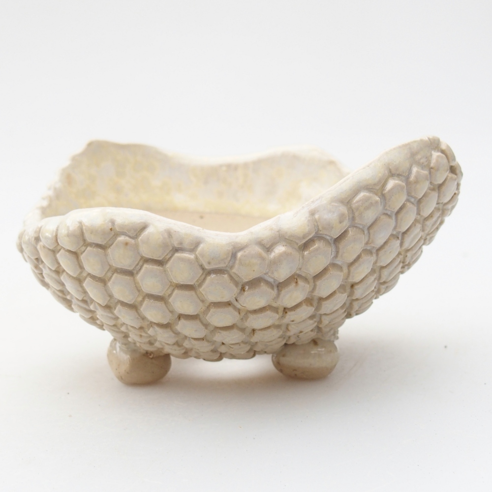 Keramická mušľa 8,5 x 8,5 x 5 cm , farba béžová
