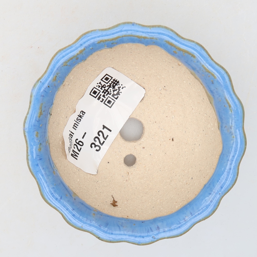 Keramická miska na bonsaje 7 x 7 x 4 cm, farba modrá