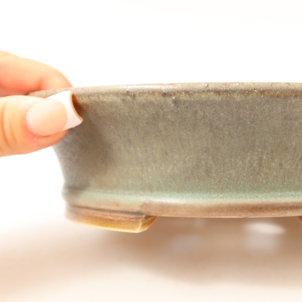 Keramická miska na bonsai 17,5 x 16,5 x 5 cm, farba zelená