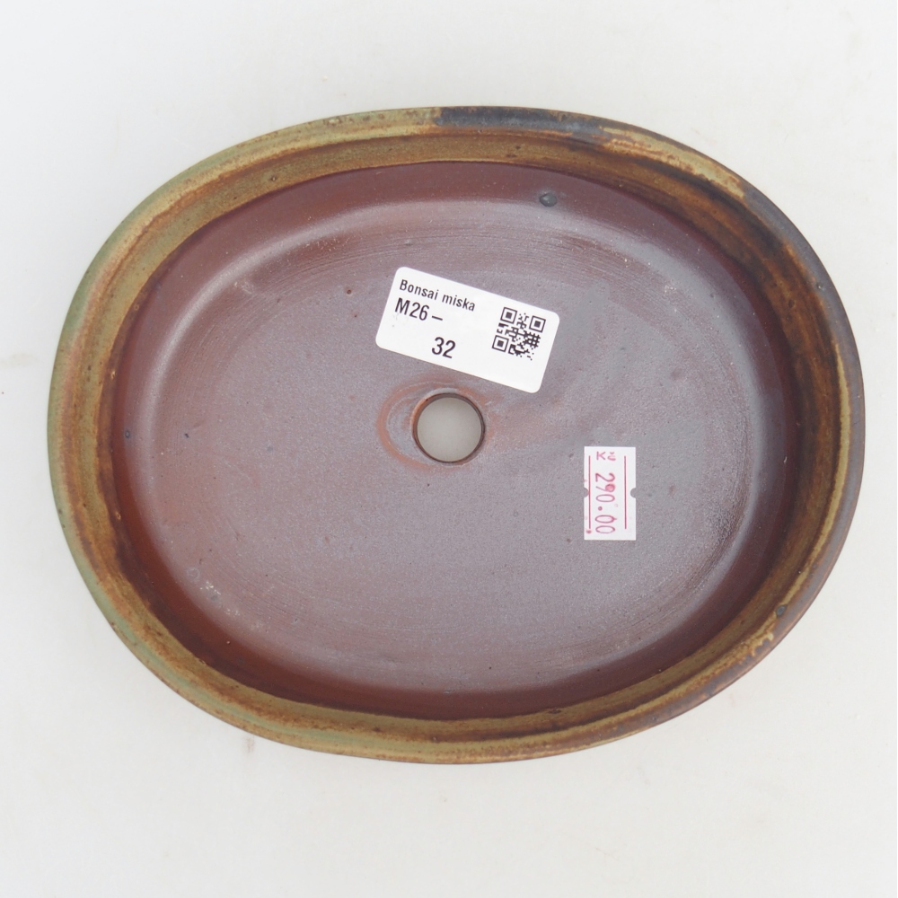 Keramická miska na bonsaje 17 x 14 x 4 cm, zelená