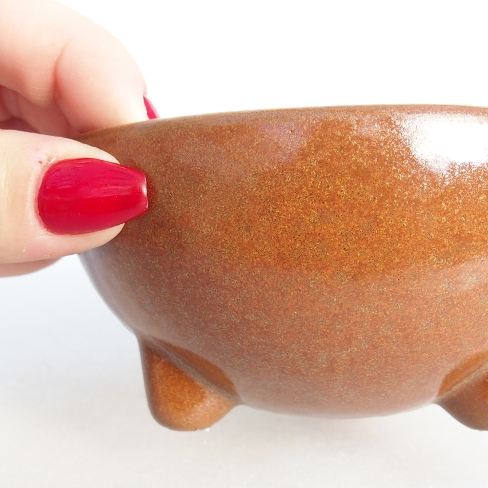 Keramická miska na bonsaje 10 x 10 x 5 cm, hnedá