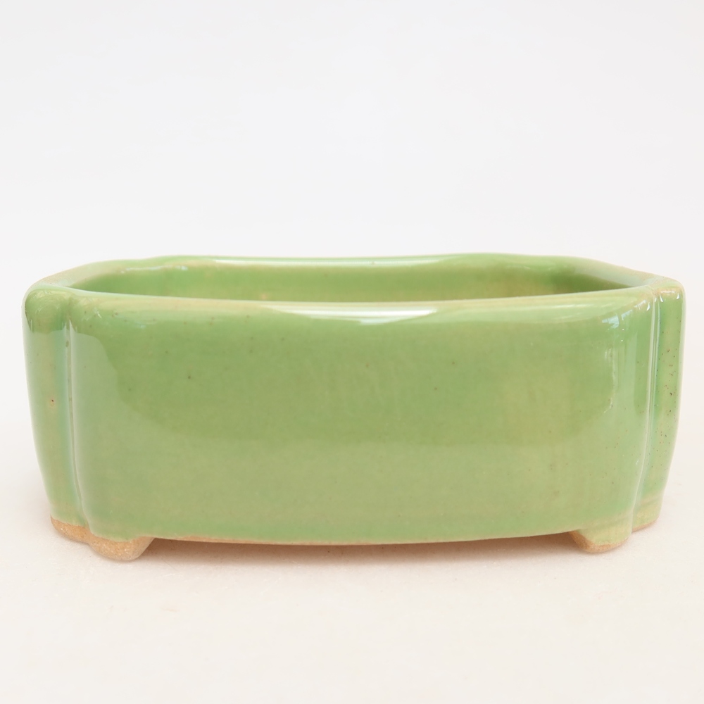 Keramická miska na bonsaje 10,5 x 8 x 4 cm, farba zelená