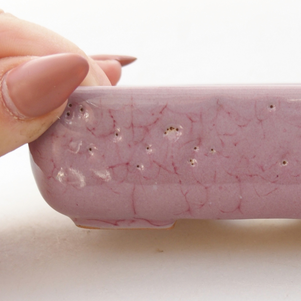 Keramická miska na bonsaje 11,5 x 9 x 3,5 cm, ružová