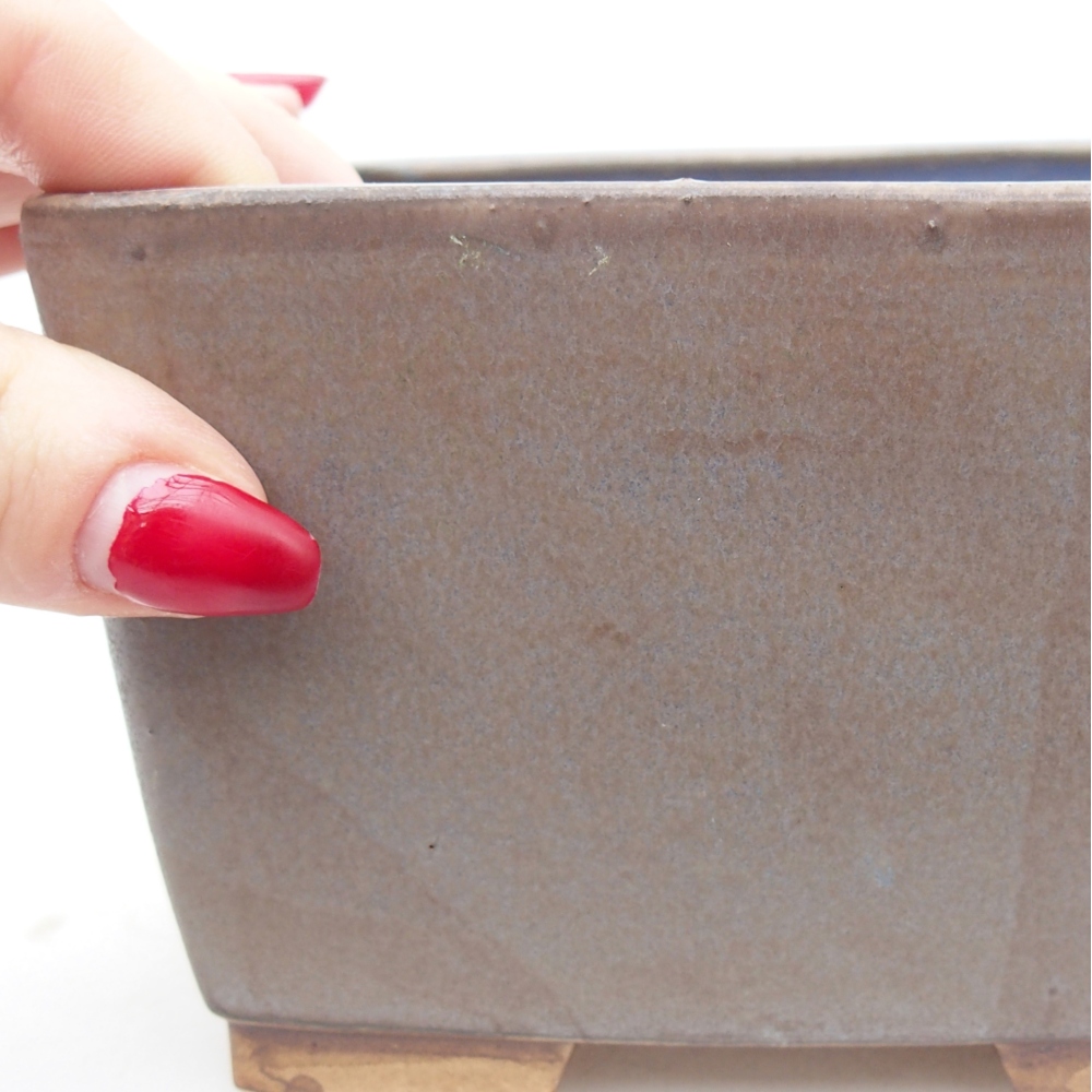 Keramická miska na bonsaje 12,5 x 12,5 x 8 cm, farba modrá