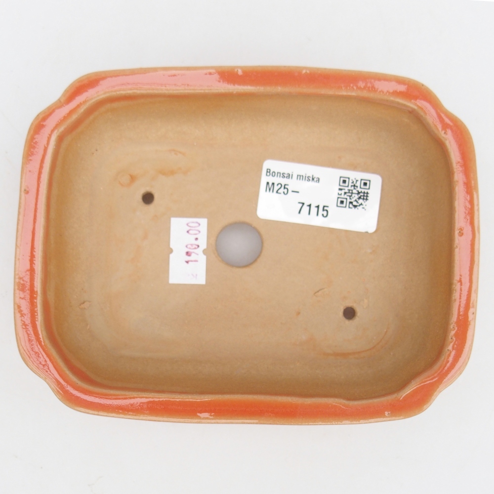 Keramická miska na bonsaje 14 x 11 x 4 cm, oranžová