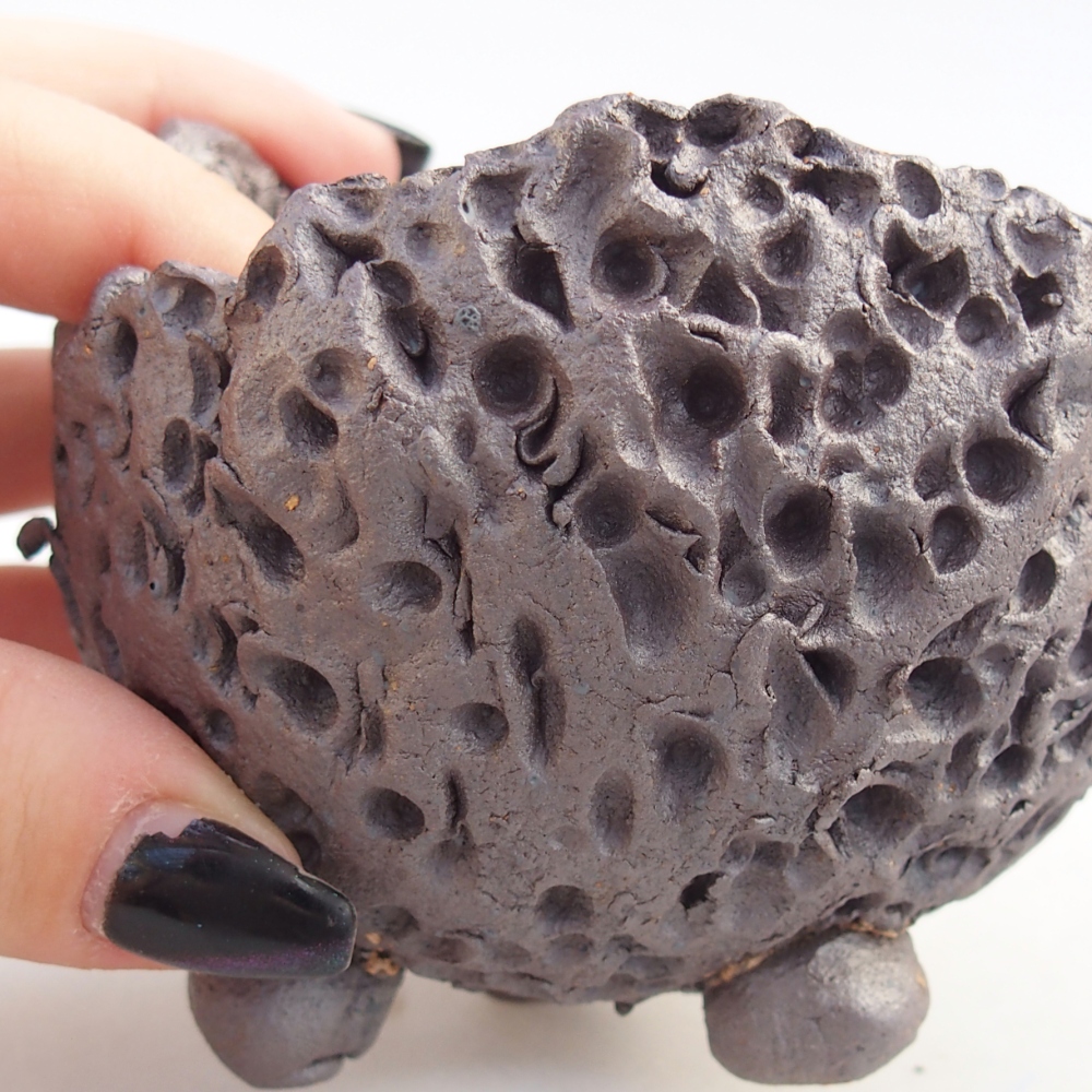 Keramická mušľa 8,5 x 8,5 x 7,5 cm , kovová farba