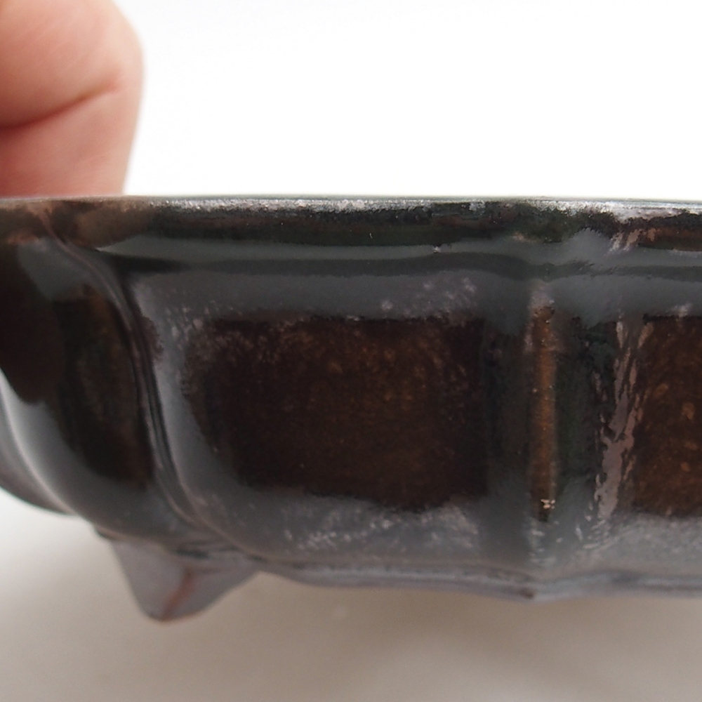 Keramická miska na bonsaje 18 x 18 x 4,5 cm, zelená