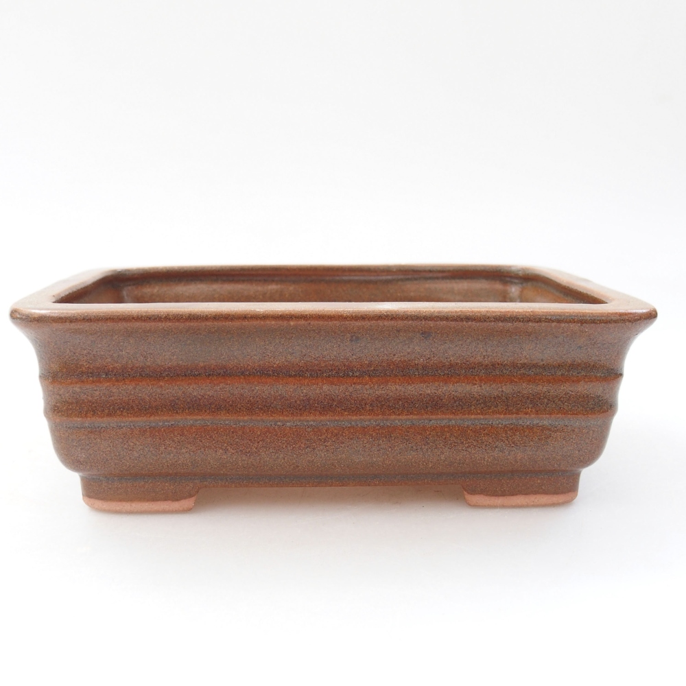 Keramická bonsai miska 13,5 x 9,5 x 4,5 cm, farba hnedá