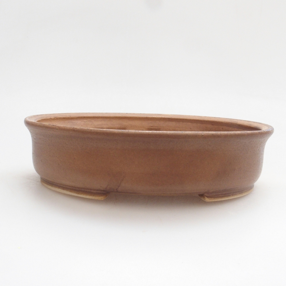Keramická bonsai miska 17 x 15 x 4 cm, farba hnedá