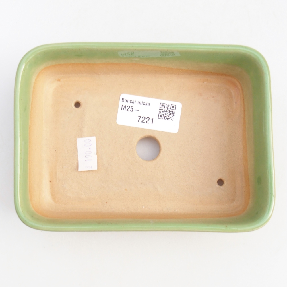 Keramická bonsajová miska 14,5 x 10,5 x 4,5 cm, zelená