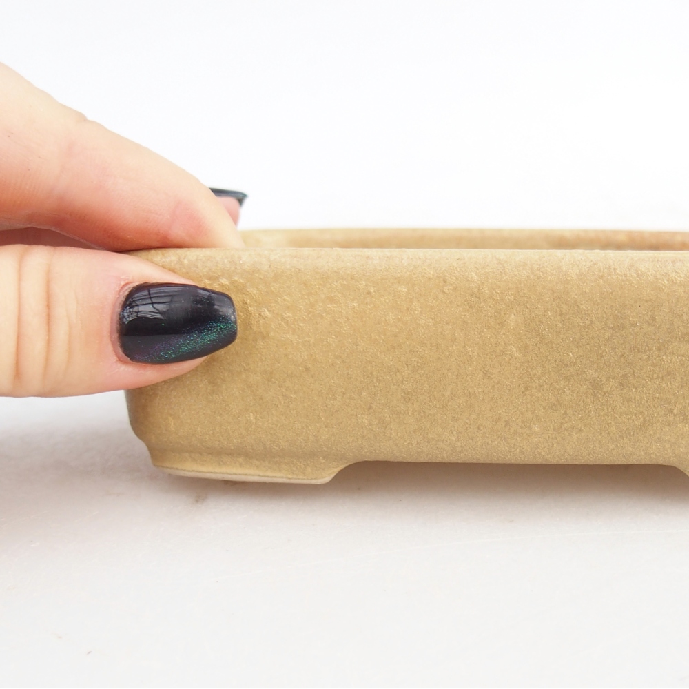 Keramická miska na bonsaje 12,5 x 9,5 x 3,5 cm, farba béžová