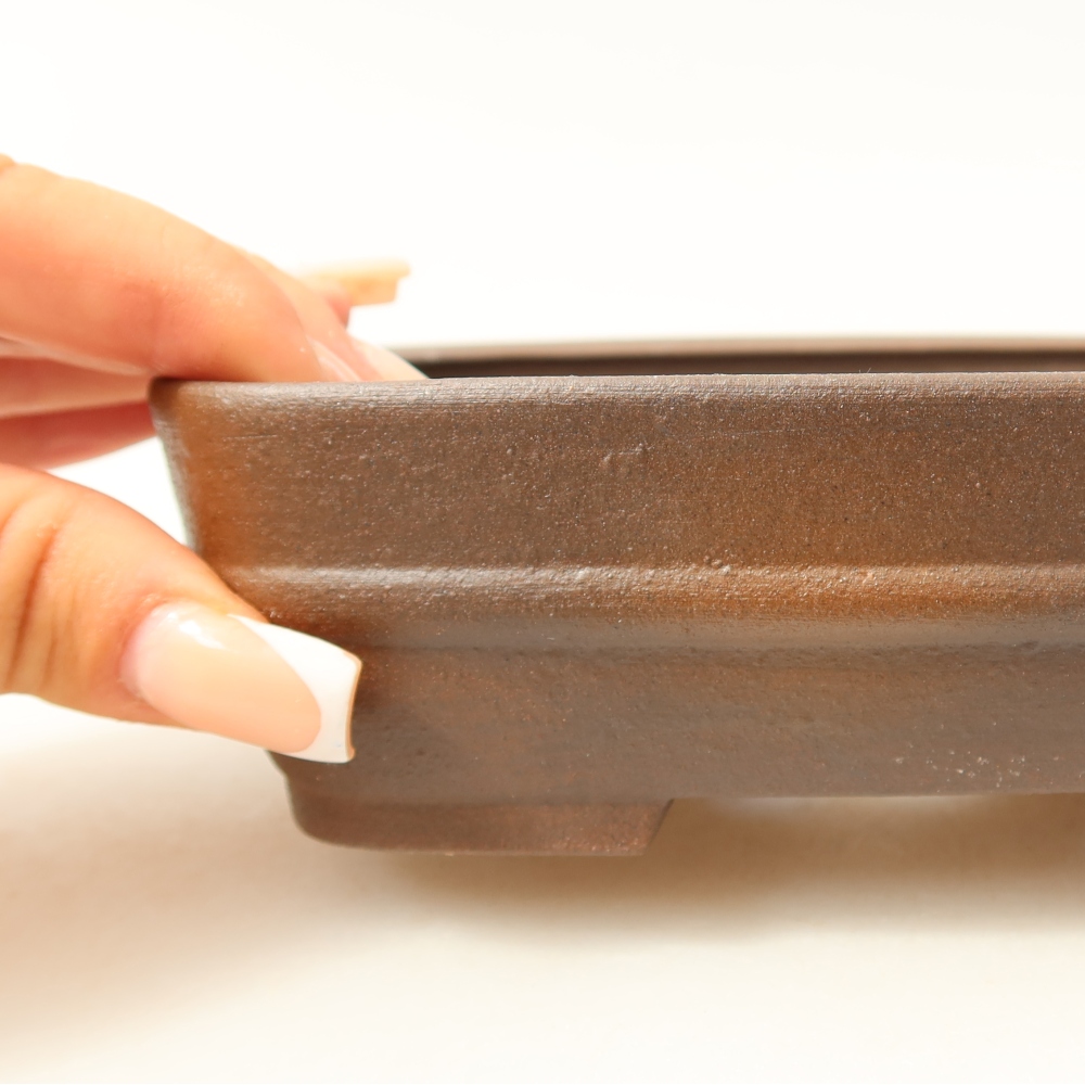 Keramická miska na bonsai 14,5 x 11,5 x 4,5 cm, farba hnedá