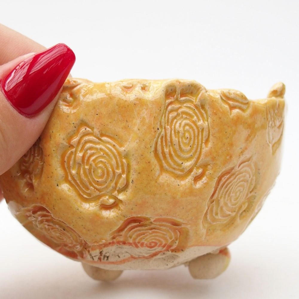 Keramická mušľa 8,5 x 8,5 x 6 cm , žltá