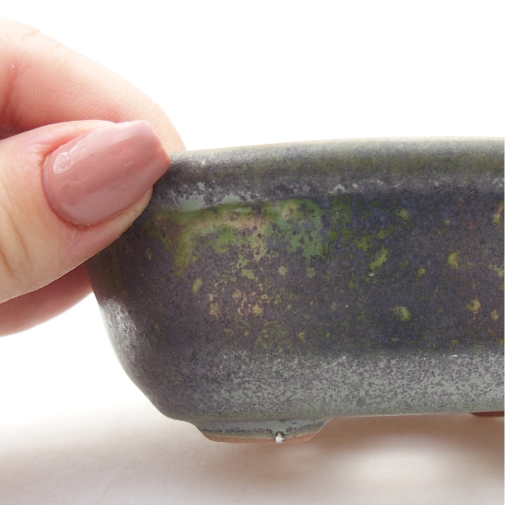 Keramická miska na bonsaje 11 x 8,5 x 4 cm, zelená