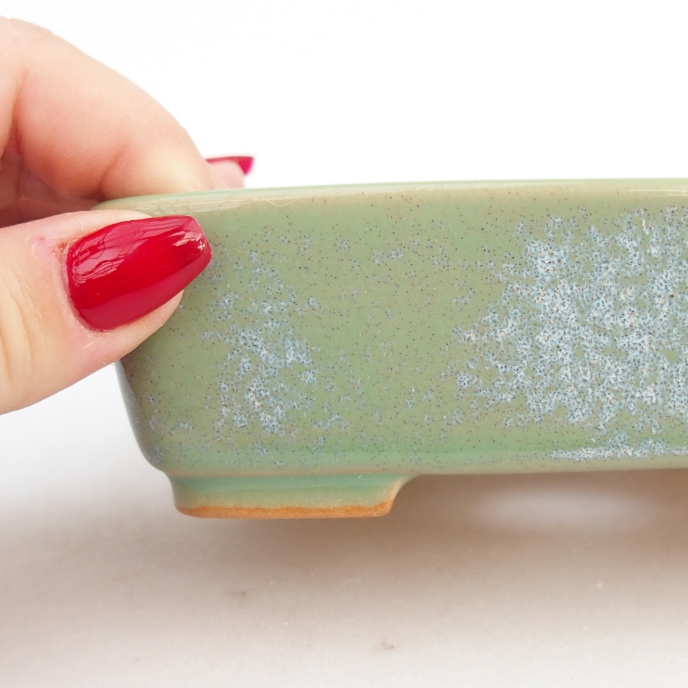 Keramická miska na bonsaje 12,5 x 9,5 x 3,5 cm, zelená