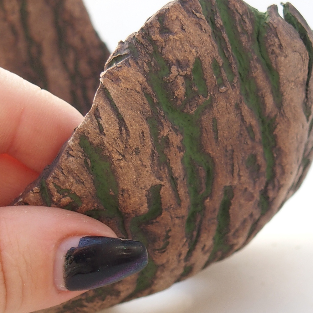 Keramická mušľa 13 x 12 x 12,5 cm , farba zelená