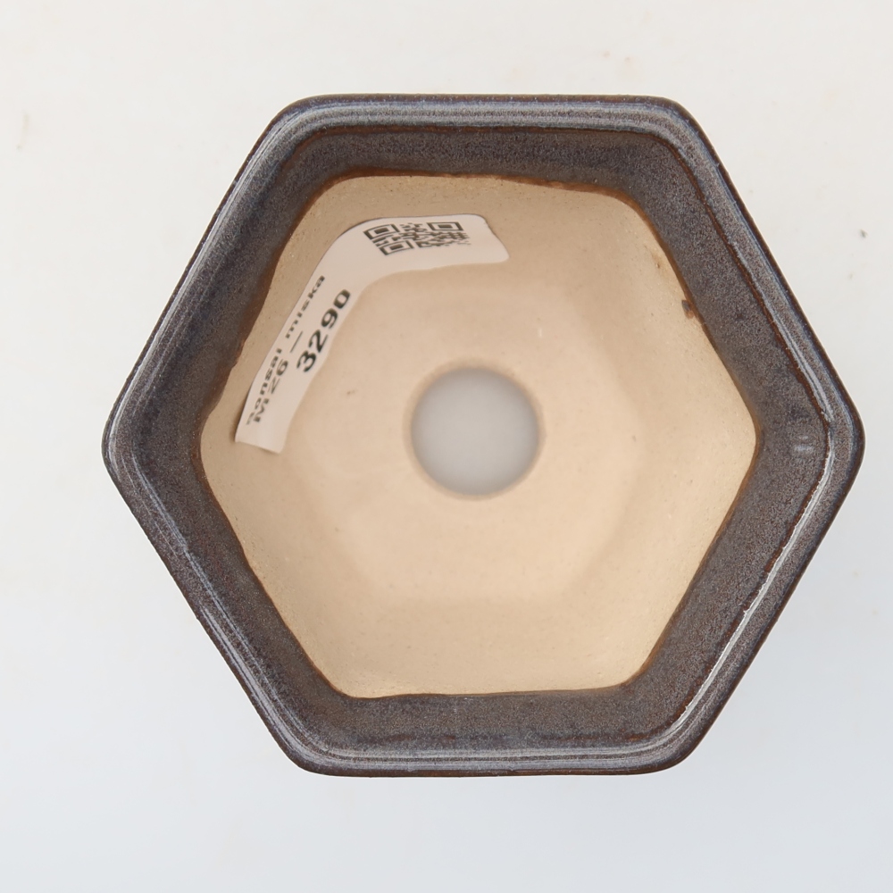 Keramická miska na bonsaje 7 x 6,5 x 5 cm, farba sivá