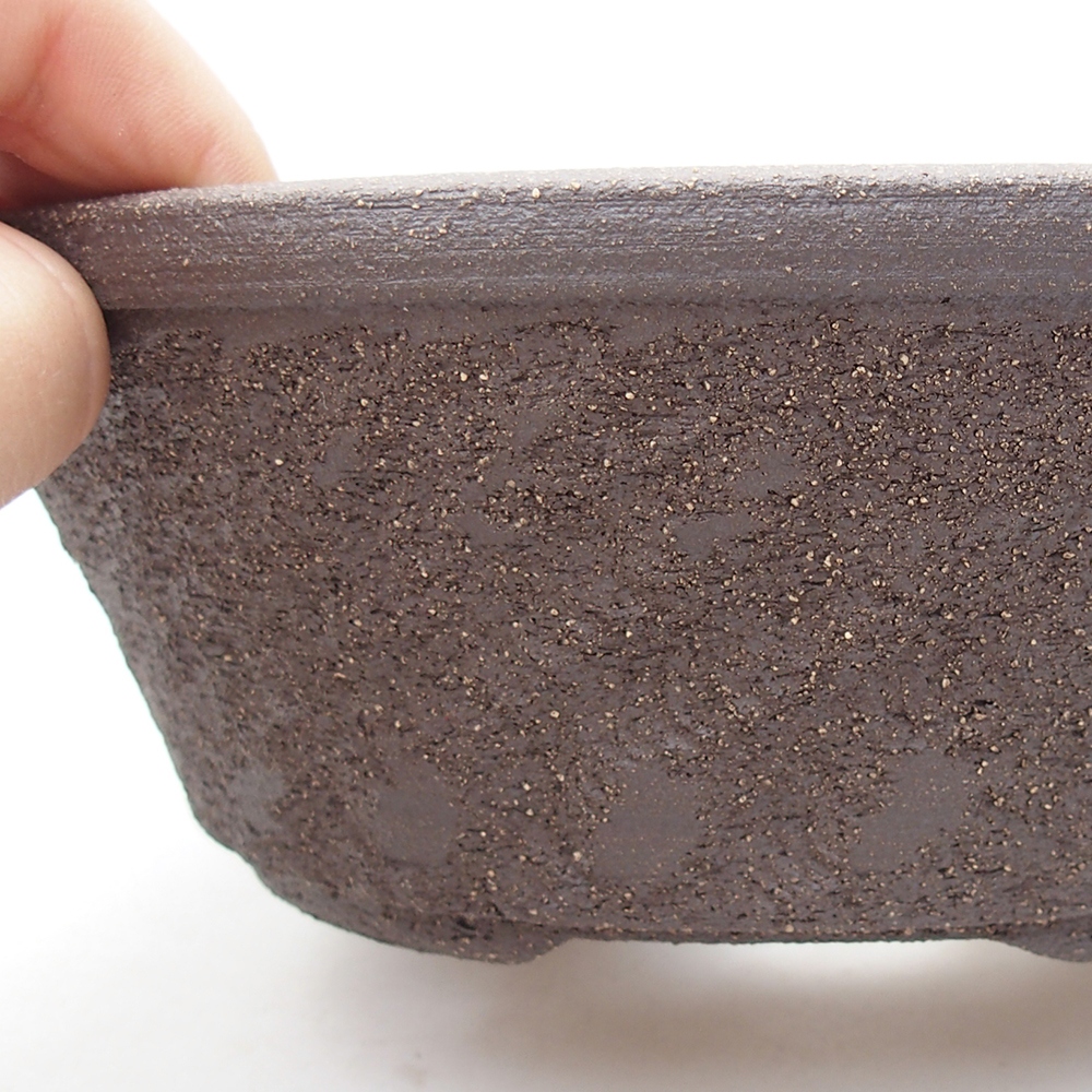 Keramická miska na bonsaje 18 x 18 x 6,5 cm, hnedá